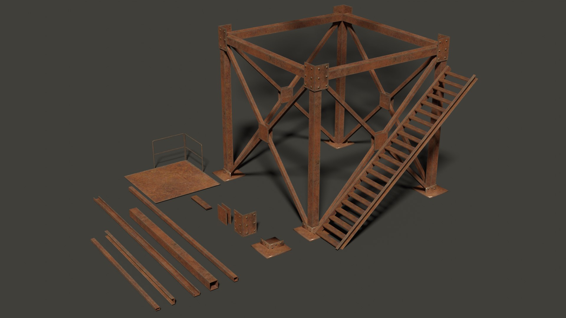 Metal Construction Rusted 3D Model - TurboSquid 2374523