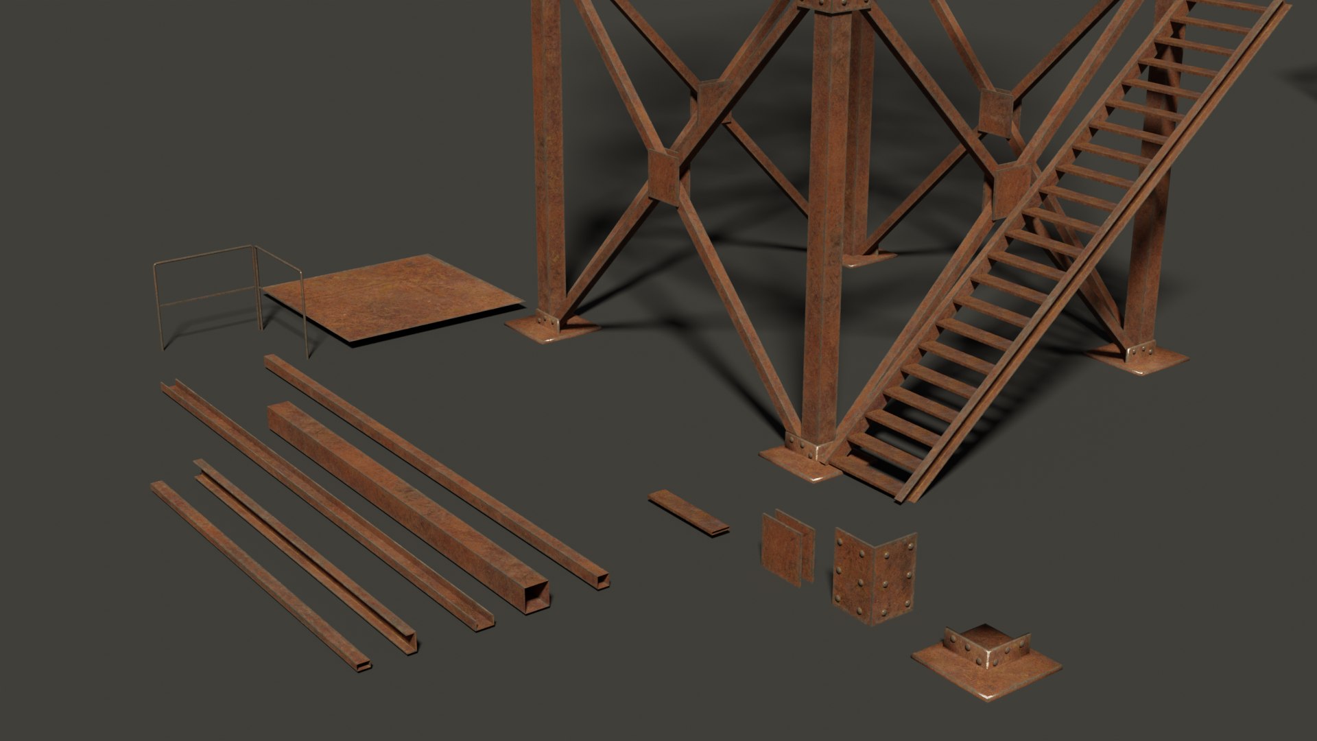 Metal Construction Rusted 3D Model - TurboSquid 2374523