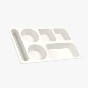 3D Empty compartment meal tray 1