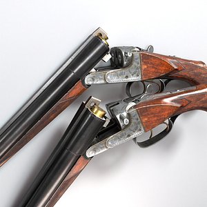 Double Barrel Sawed Off low poly Shotgun Game Ready