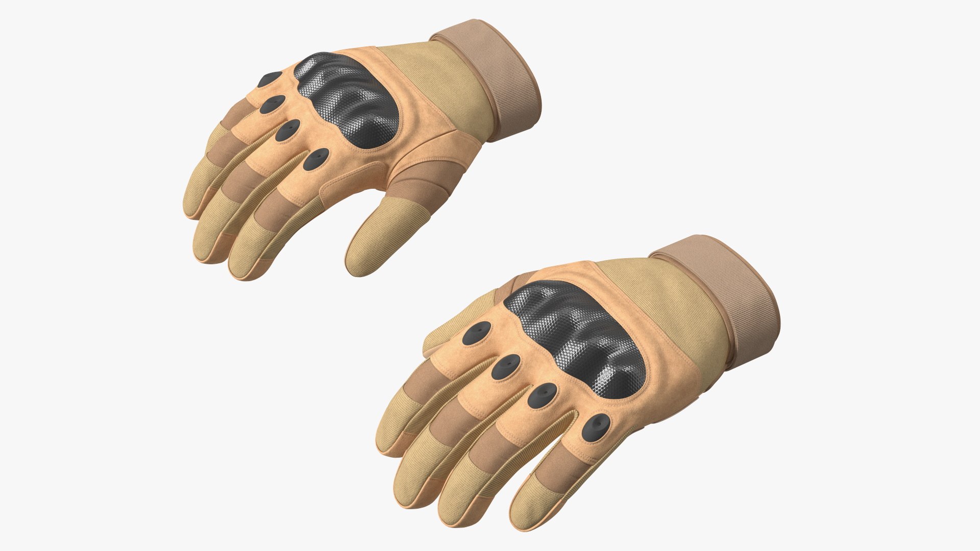 Airsoft Gloves Brown Fur 3D model preview