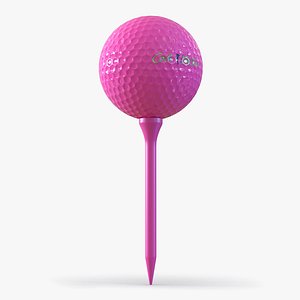 3d model golf ball tee pink
