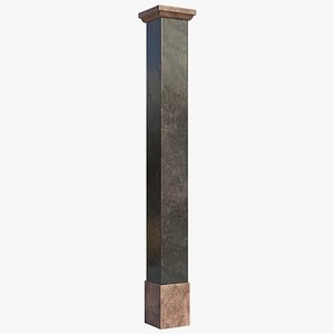 Black Marble Square Column 3D