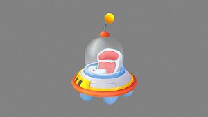 Cartoon UFO Low-poly 3D model