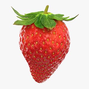 3D model Strawberry With Stem 03
