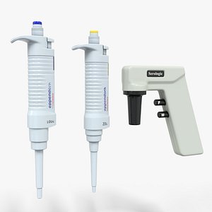 Pipettor P200 P1000 Medical Low-poly 3D model 3D