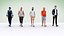 3D model populating people casual rig characters