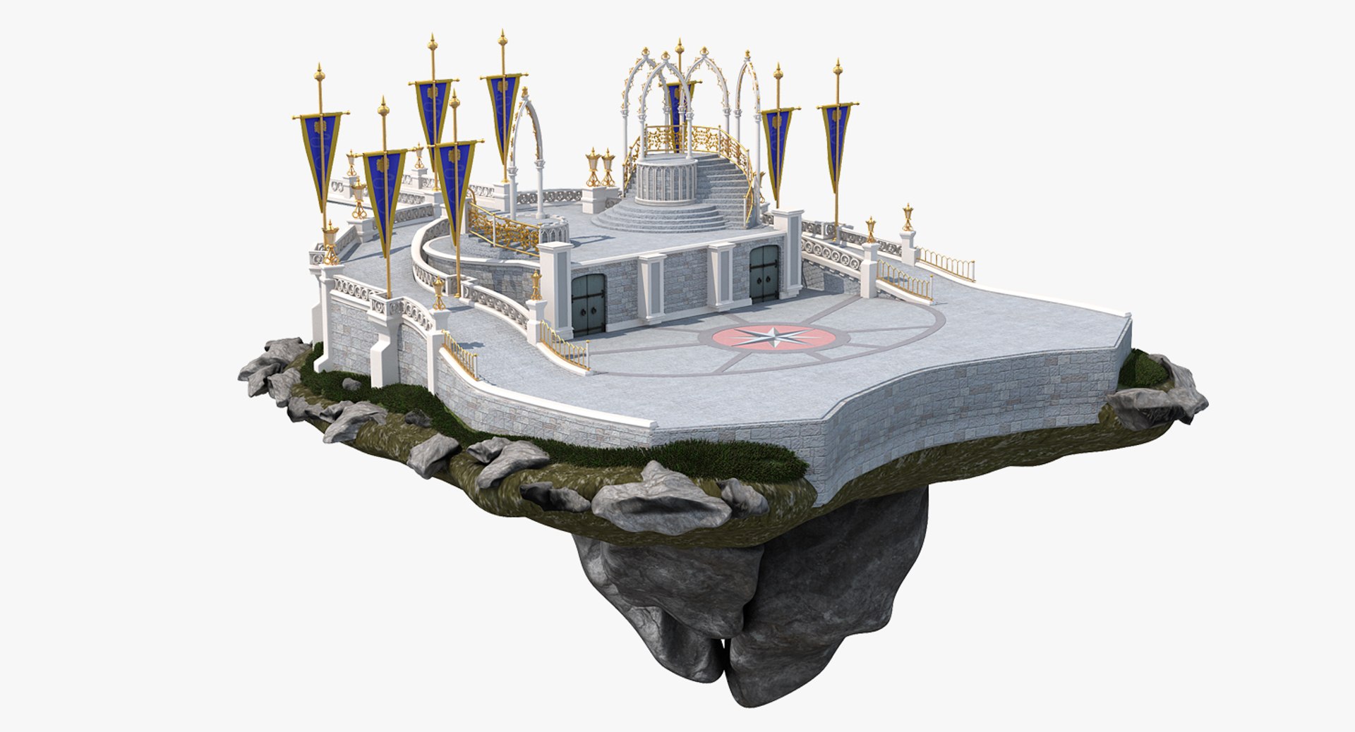 Magic Castle Courtyard Fur 3D model preview