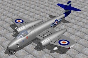 3d model gloster meteor fighters jet