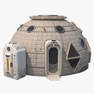 3D Space Colonization Habitation Pod 02 Clean and Dirty