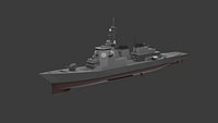 Low Poly Version JMSDF Kongo-class Aegis Destroyer Low-poly 3D model