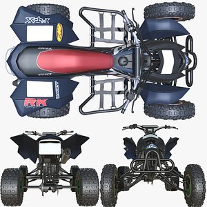 008-Blaze 450-Quad-Bike-Quad-ATV-Bike-low poly game ready 3d model model