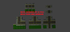 3d model basic harbour set