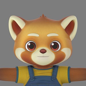 3D cartoon raccoon