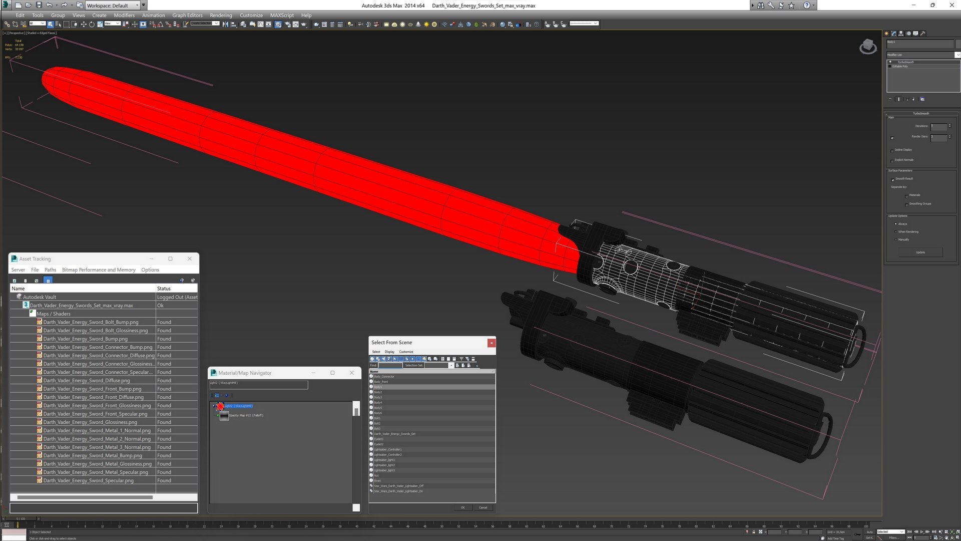 Darth Vader Energy Swords Set 3D Model - TurboSquid 2246760