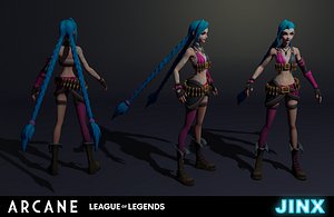 Jinx Arcane - League Of Legends - RIGGED model
