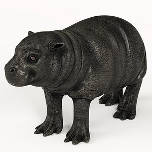 3D baby hippo model