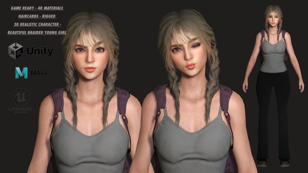 3D model AAA 3D REALISTIC CHARACTER - BEAUTIFUL YOUNG GIRL MADISON 01