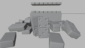 untextured Domino Set 3D model