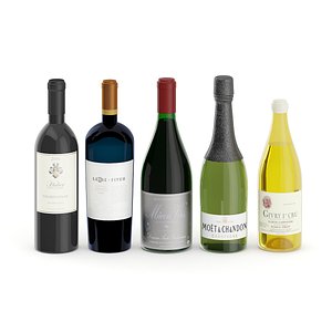 wine bottles 3D