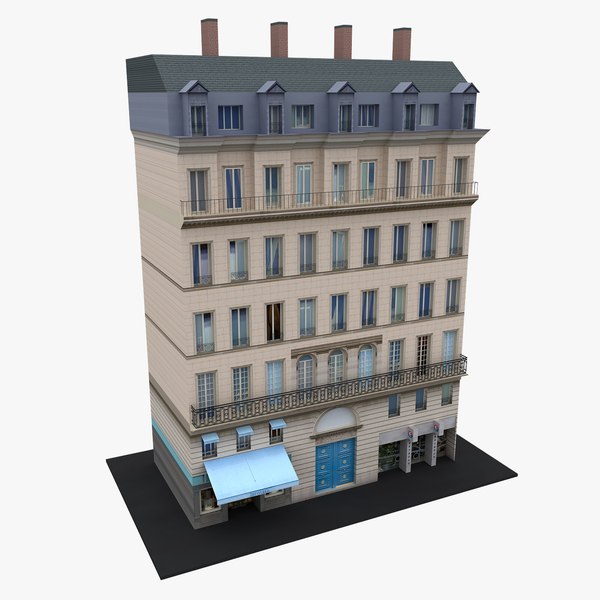 Typical Paris Apartment Building 13 model