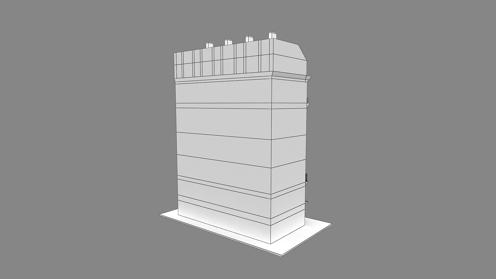 Typical  Paris Apartment Building 13 model https://p.turbosquid.com/ts-thumb/Dl/Eh3kbm/zq/wire_000008/jpg/1629910592/1920x1080/fit_q87/1dd036f2b109738061e7b2e6e73bf413ae1dcaff/wire_000008.jpg