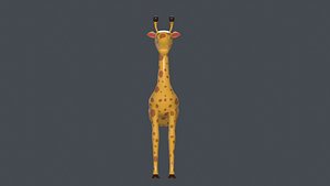 girafee cartoon model 3D