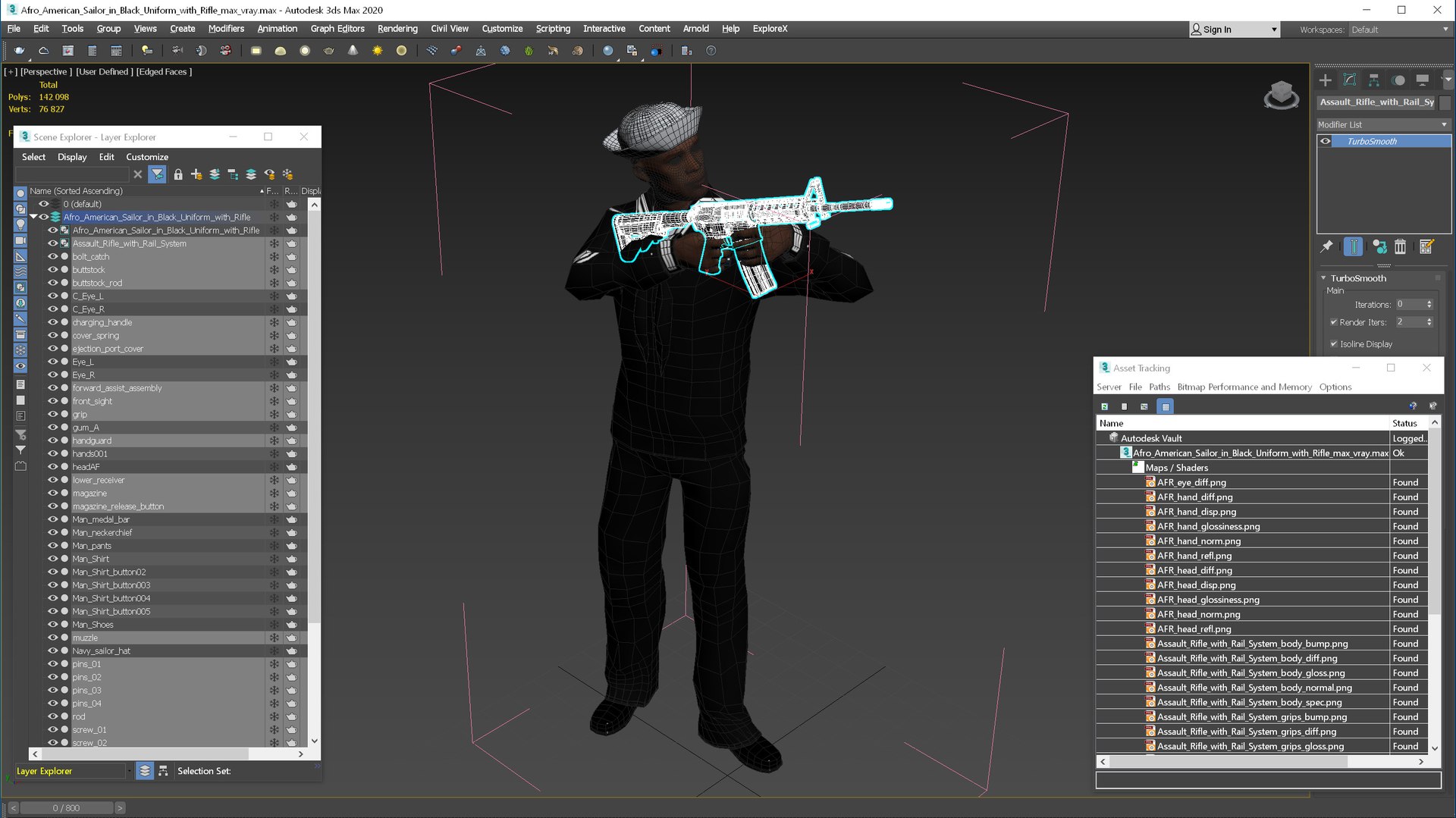 3D Afro American Sailor in Black Uniform with Rifle model https://p.turbosquid.com/ts-thumb/Dl/J93HF0/1H/afro_american_sailor_in_black_uniform_with_rifle_018/jpg/1744491804/1920x1080/fit_q87/4e43d79c60f0e3e125a9c16704f2e1785272868c/afro_american_sailor_in_black_uniform_with_rifle_018.jpg