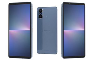 3D Sony Xperia 5V Blue Low Poly