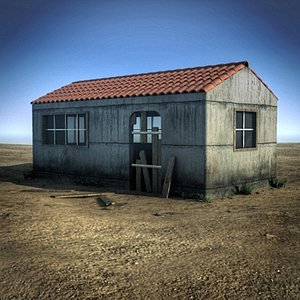 obj scene small abandoned house