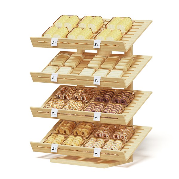3D market shelf bakery