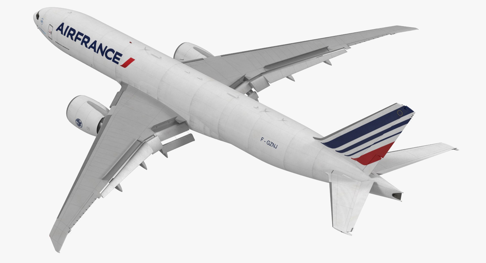 Boeing 777 Freighter Air France Rigged 3D Model 3D model preview