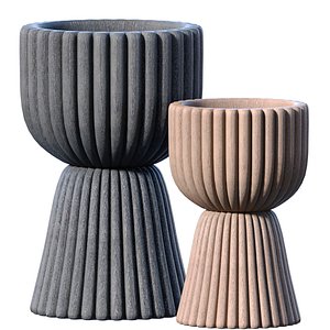 3D Decorative Relief Garden Floor High Vase for home decoration model