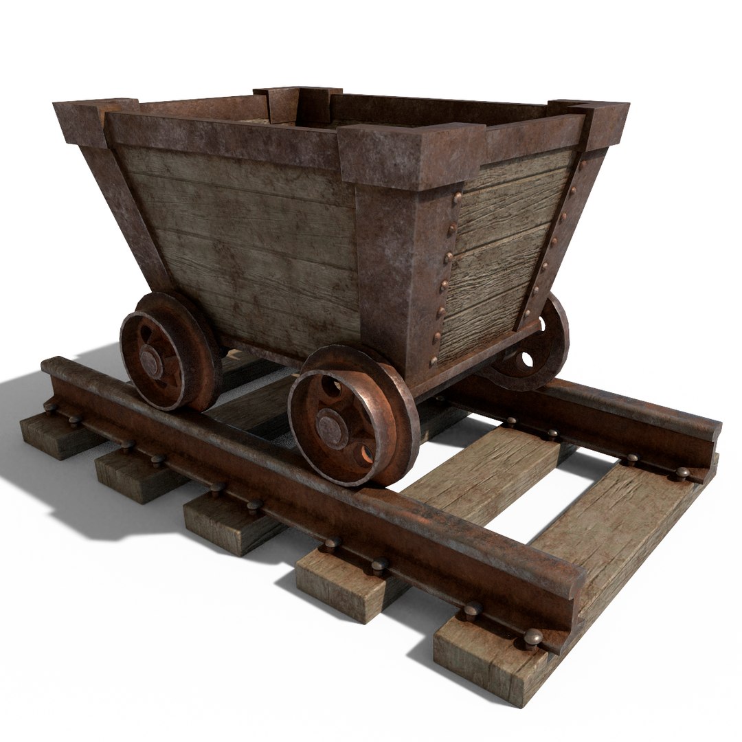 3D Cartoon Mine Cart model - TurboSquid 1726643