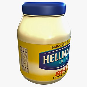 3d mayonnaise bottle hellmans model
