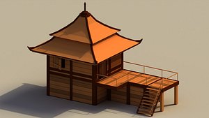 Low Poly Traditional Japanese House 3D