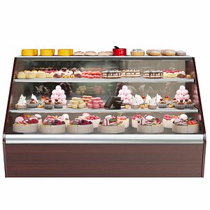 3D Showcase with sweets and desserts 2