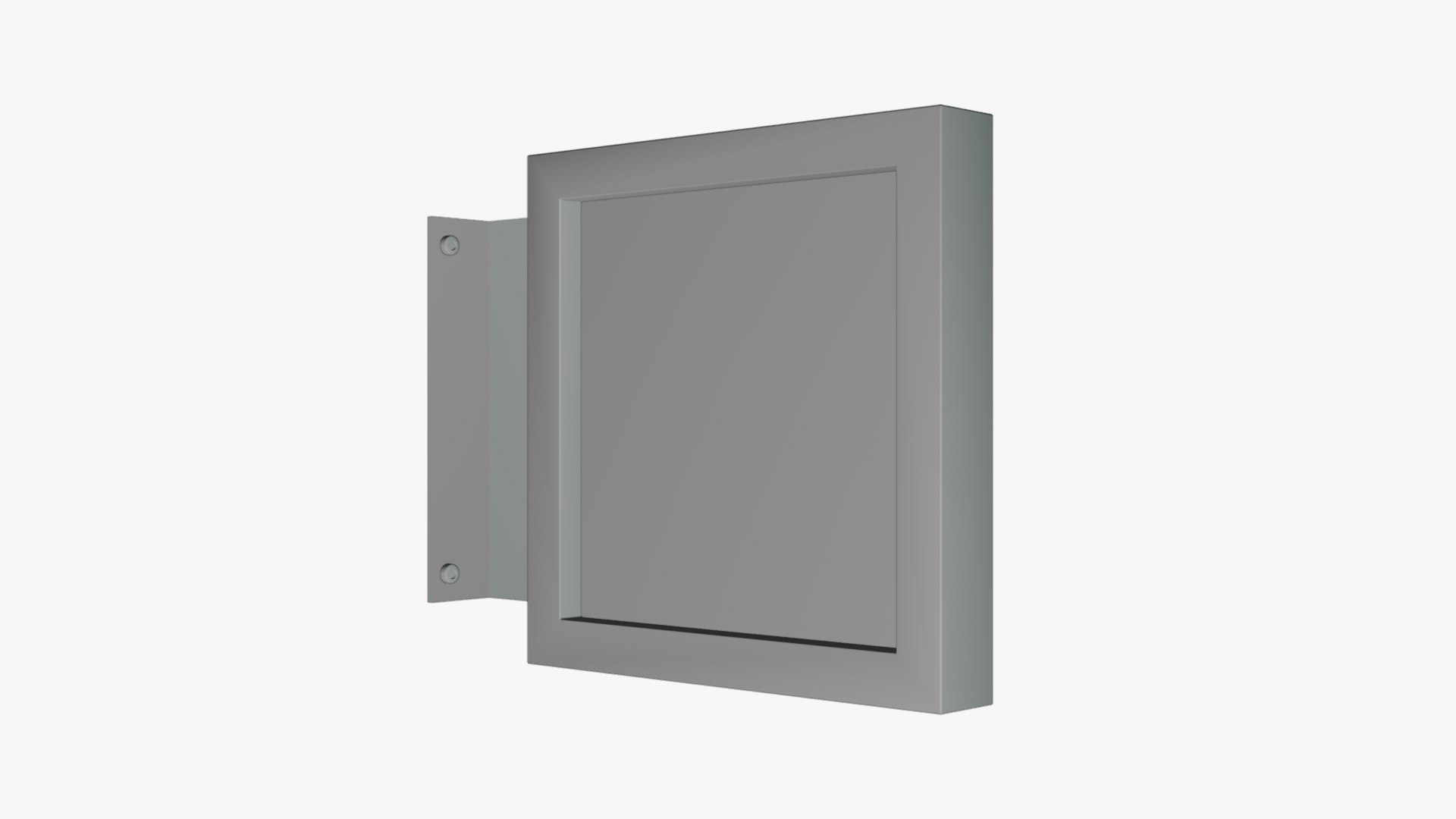 3D Basic Hanging Wall Sign - Geometry Only No Textures No Materials ...