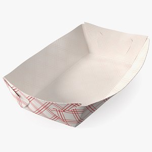 3D Paper Food Boat Red Checker