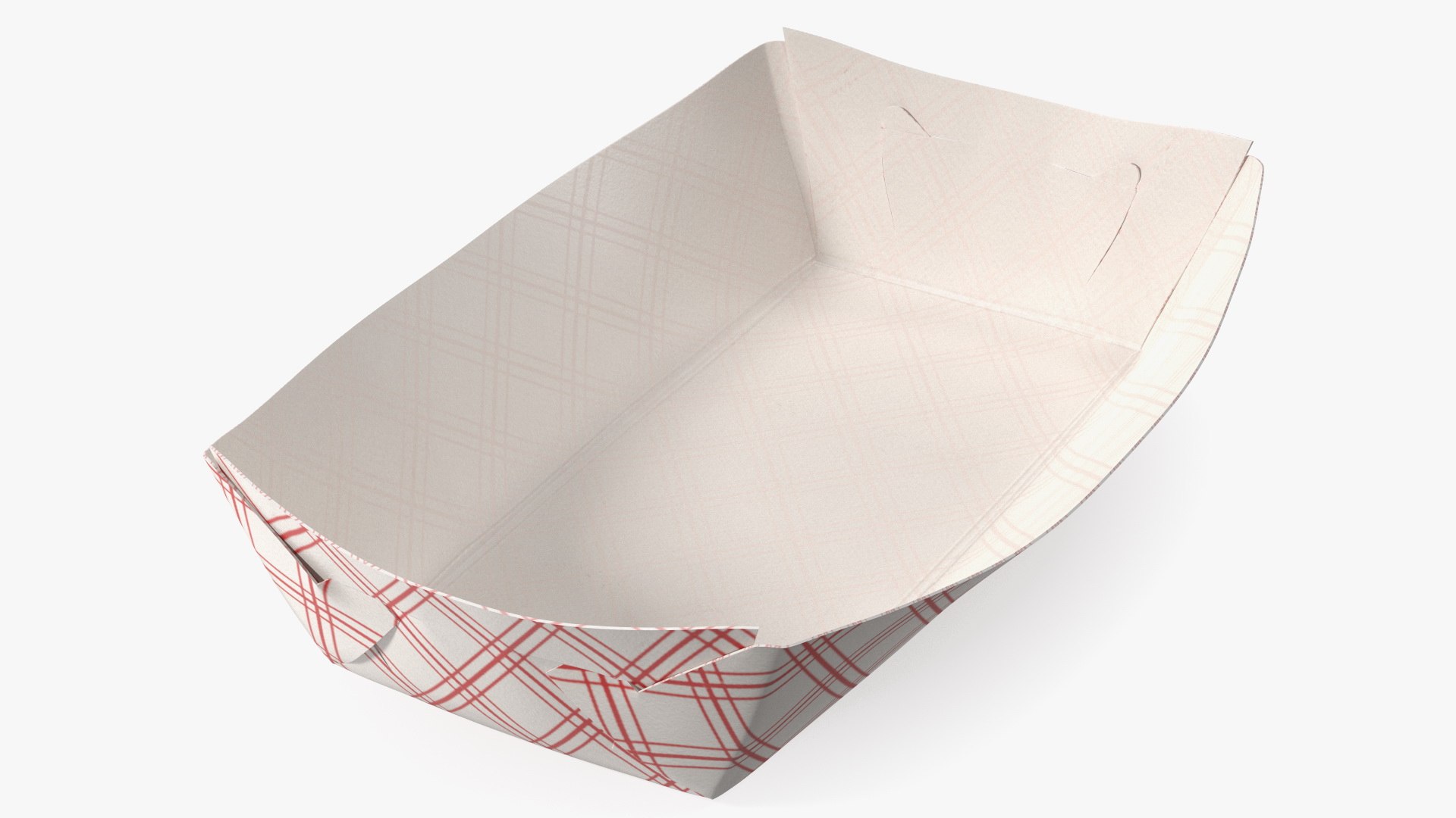 Paper Food Boat Red Checker 3D model preview