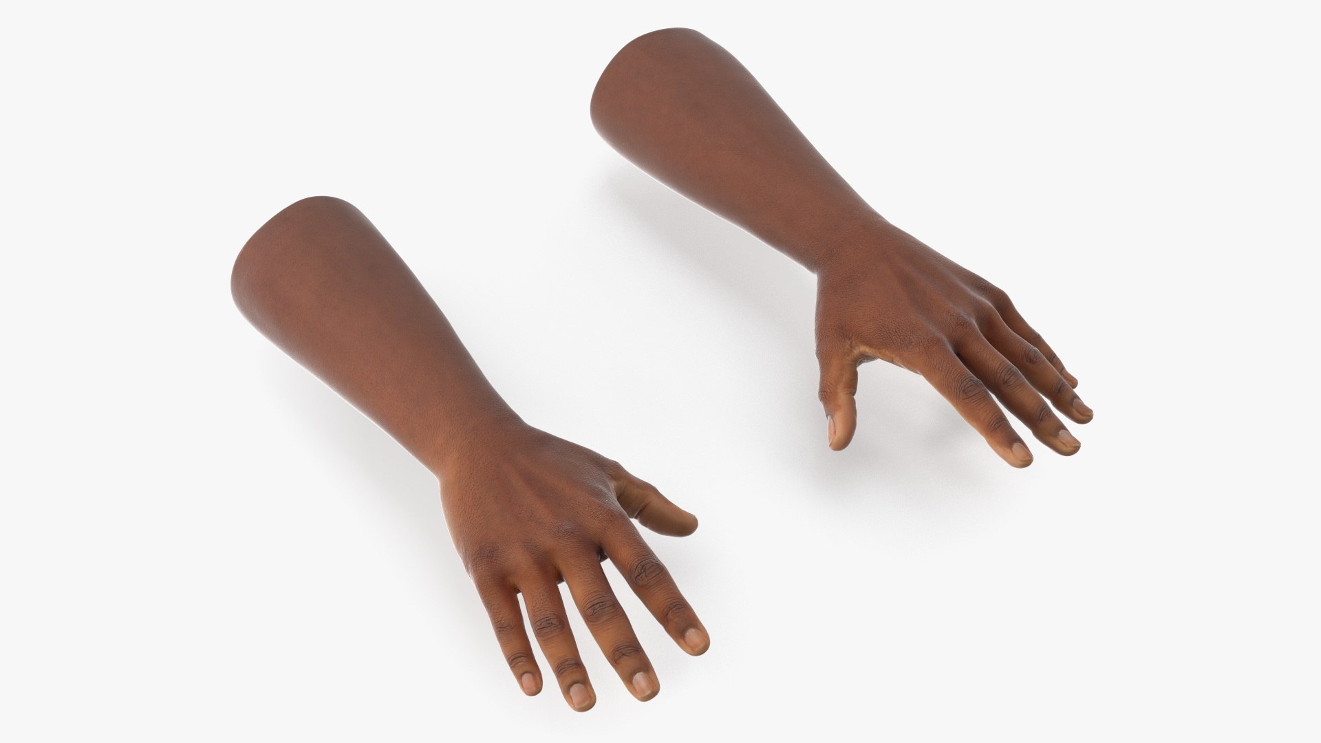 Realistic Afro Male Hands Pair 3D model preview