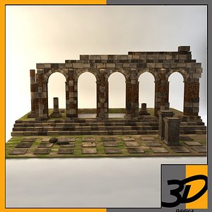 ancient architectural ruins roman 3d model
