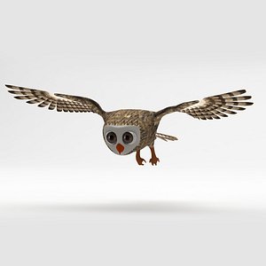 3D cartoon owl model