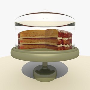 sponge cake platter 3d model