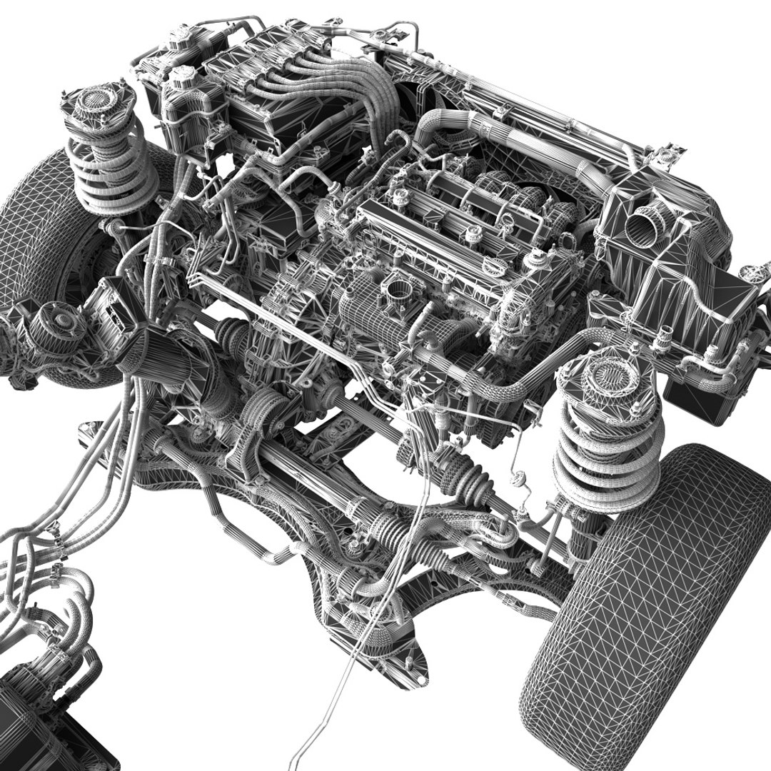 3D hybrid electric car chassis - TurboSquid 1649370