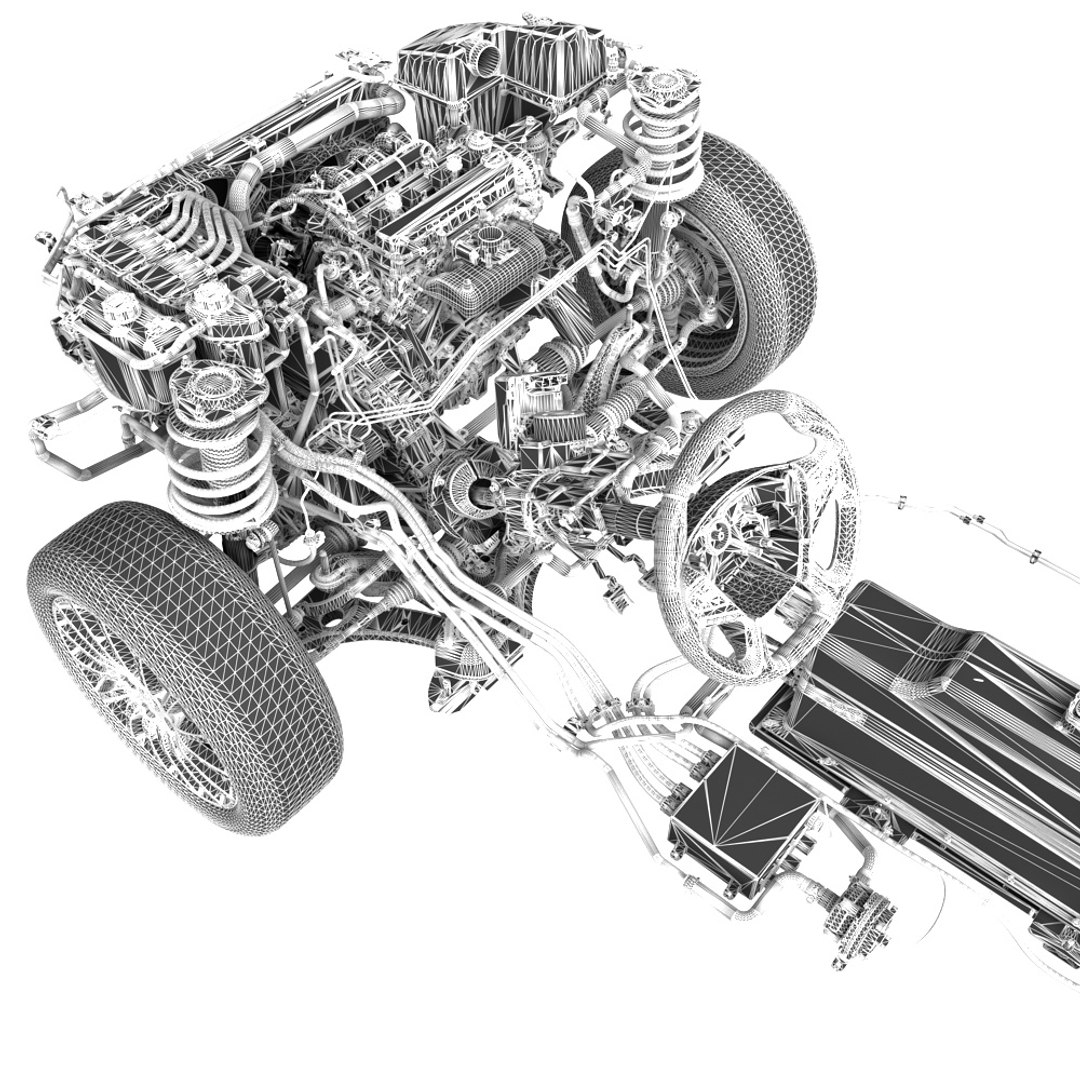 3D hybrid electric car chassis - TurboSquid 1649370