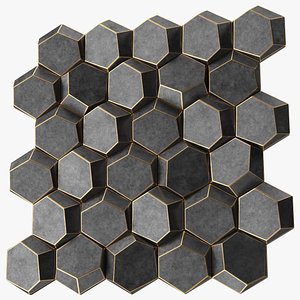3D Wall Panel Octagon Metal 3D model