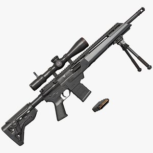 Sniper Rifle 06 Black Generic All PBR Unity UE Textures