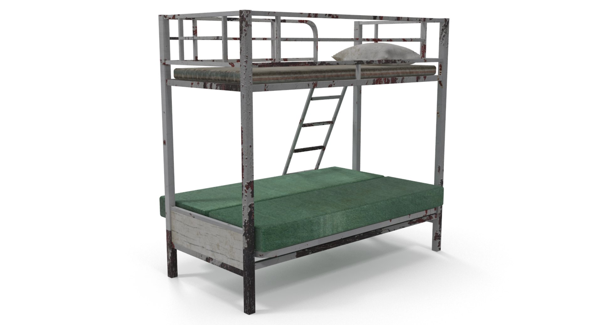 3D Old Bunk Bed - TurboSquid 1309602