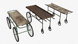 3D Old gurneys bundle